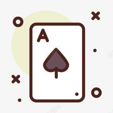 扑克赌场65线性颜色图标图标