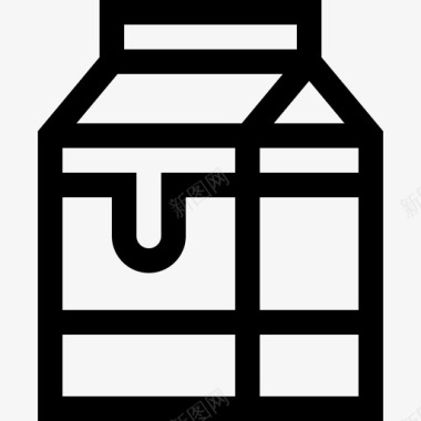 牛奶盒22幼儿园直线图标图标