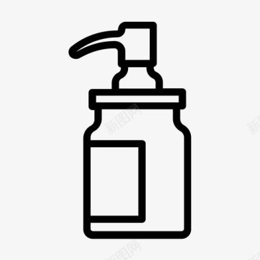 洗发水婴儿淋浴27线性图标图标