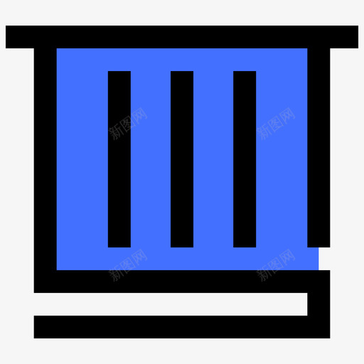 垃圾桶办公设备7蓝色图标svg_新图网 https://ixintu.com 办公设备 垃圾桶 蓝色