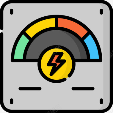 电压表可再生能源2线性颜色图标图标