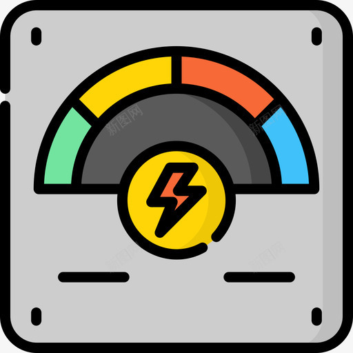 电压表可再生能源2线性颜色图标svg_新图网 https://ixintu.com 再生 可再 电压表 线性 能源 颜色