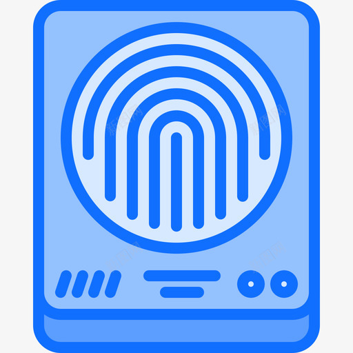 指纹数据保护34蓝色图标svg_新图网 https://ixintu.com 保护 指纹 数据 蓝色