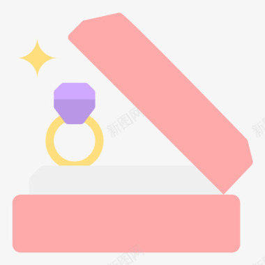 结婚戒指192号婚礼扁平图标图标