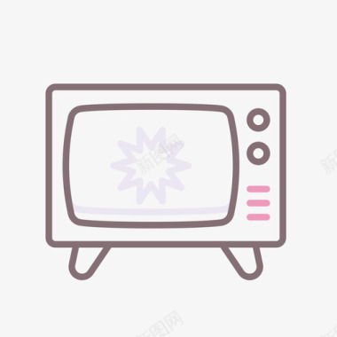 电视愤怒的房间线性颜色图标图标