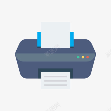打印机家用设备和电器5扁平图标图标