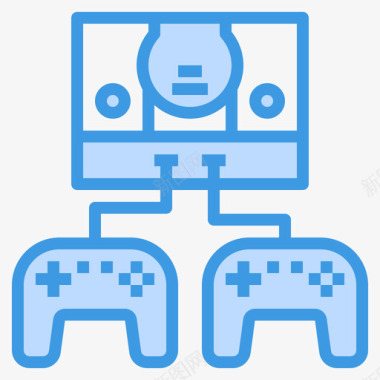 游戏机游戏控制器11蓝色图标图标