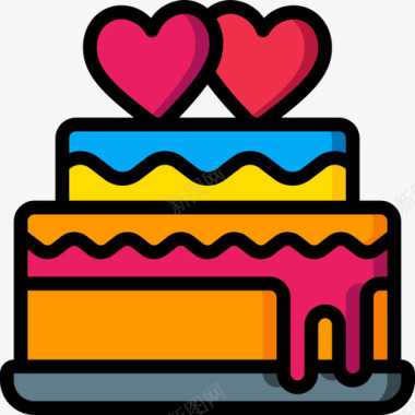 蛋糕情人节102线性颜色图标图标