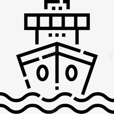 船舶车辆运输4直线图标图标