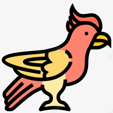 鹦鹉宠物店74线性颜色图标图标