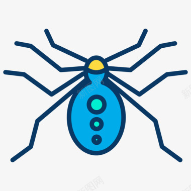 蜘蛛昆虫35线形颜色图标图标