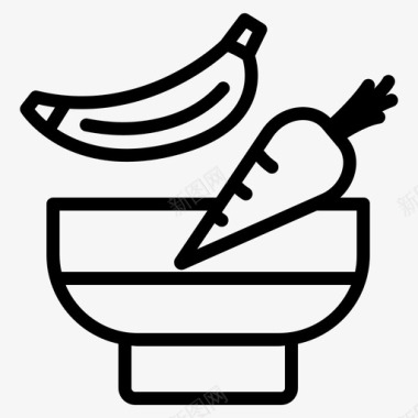 食物香蕉碗图标图标