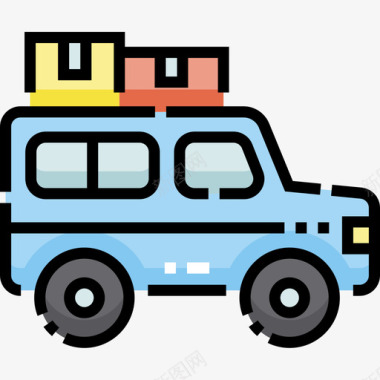 Suv车辆运输5线性颜色图标图标