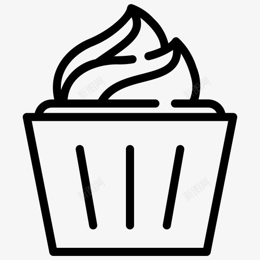 纸杯蛋糕面包房饼干图标svg_新图网 https://ixintu.com 奶油 甜食 纸杯 蛋糕 面包房 食物 饼干
