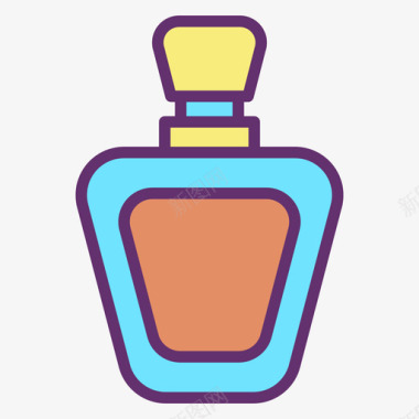 香水美容和水疗12线性颜色图标图标
