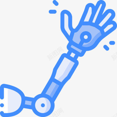机械臂假肢蓝色图标图标