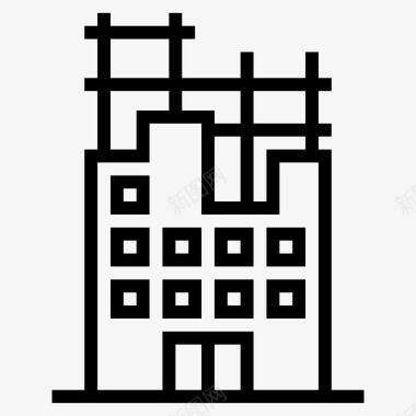 建筑劳务建筑线条艺术图标图标