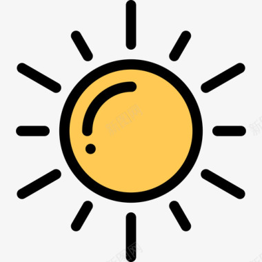太阳93年夏季线性颜色图标图标