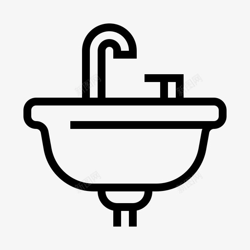 水槽浴室家具图标svg_新图网 https://ixintu.com 家具 家居 家用 水槽 洗漱 浴室 生活