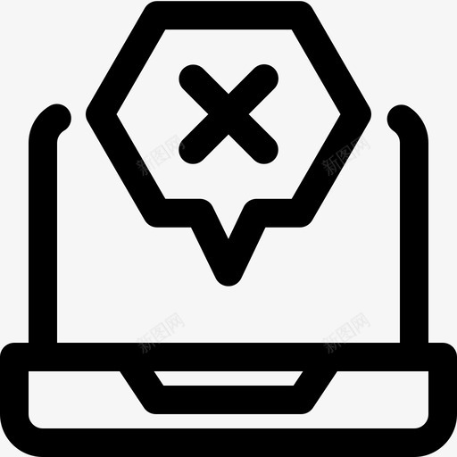 笔记本电脑错误损坏电脑图标svg_新图网 https://ixintu.com 交叉 信息 损坏 电脑 电脑病毒 笔记本 错误