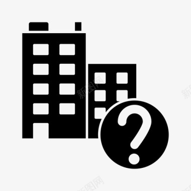物业常见问题解答公寓建筑图标图标