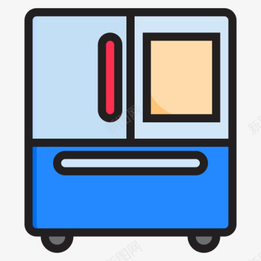 冰箱电子9线性颜色图标图标