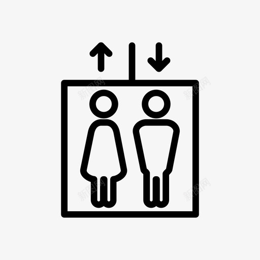 电梯下降标志图标svg_新图网 https://ixintu.com 上升 下降 形图 标志 电梯 象形
