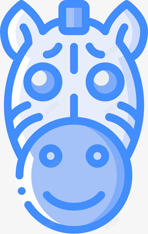 斑马动物园22蓝色图标svg_新图网 https://ixintu.com 动物园 斑马 蓝色