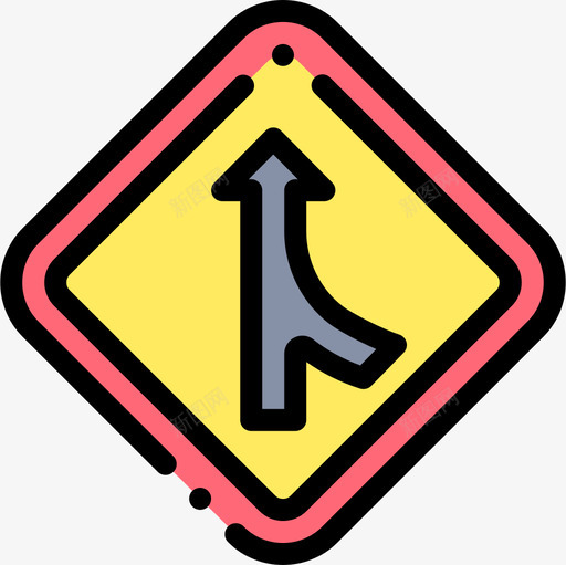 合并交通标志14线形颜色图标svg_新图网 https://ixintu.com 交通标志 合并 线形 颜色