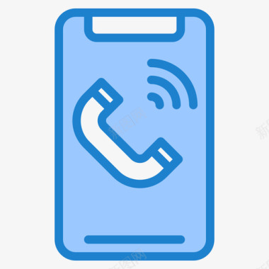 打电话智能手机31蓝色图标图标