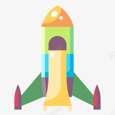 火箭玩具46扁平图标图标