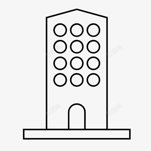 建筑物大厦房屋图标svg_新图网 https://ixintu.com 场所 大厦 建筑物 房屋 附属