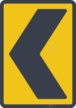 左转美国路标4号平坦图标图标