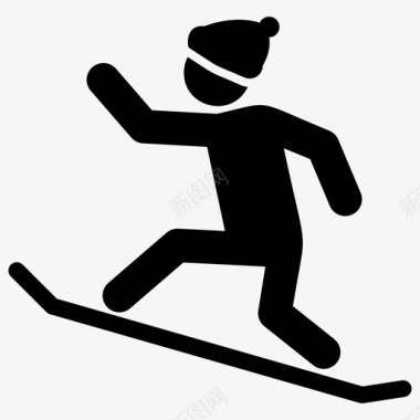 滑雪板奥林匹克运动滑冰图标图标