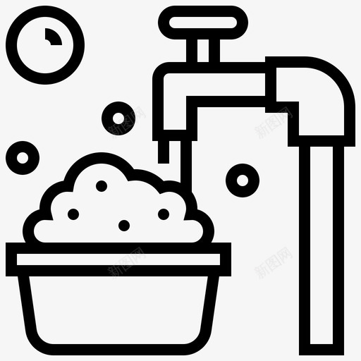 自来水龙头清洁95线性图标svg_新图网 https://ixintu.com 水龙头 清洁 线性 自来 自来水