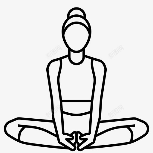 瑜伽姿势平衡身体图标svg_新图网 https://ixintu.com 伸展 姿势 平衡 瑜伽 身体 轮廓