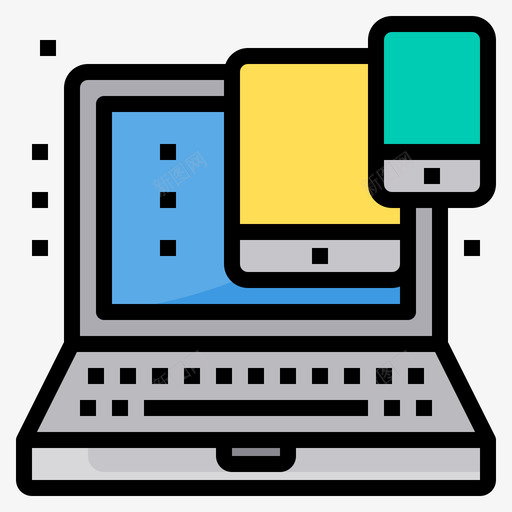 手机电脑和笔记本电脑5线性颜色图标svg_新图网 https://ixintu.com icon手机电脑 手机 电脑 笔记本 线性 颜色