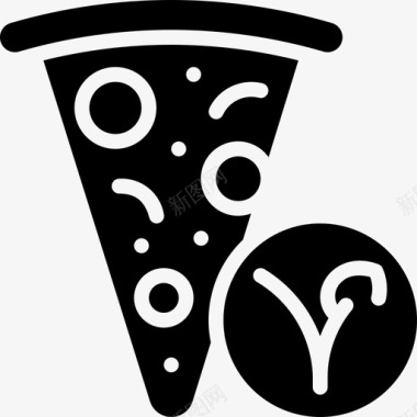 披萨纯素12填充图标图标