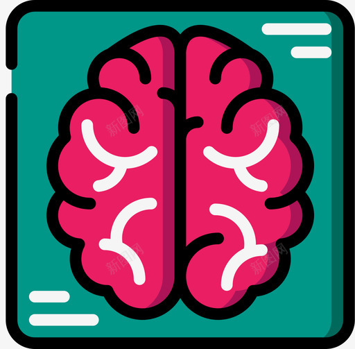 大脑神经学1线性颜色图标svg_新图网 https://ixintu.com 大脑 神经学 线性 颜色