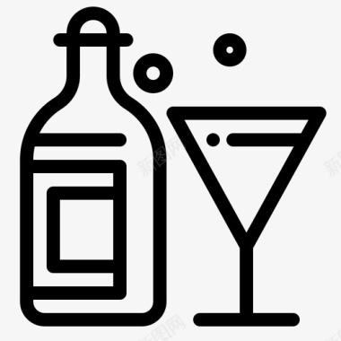 玻璃杯瓶子鸡尾酒图标图标