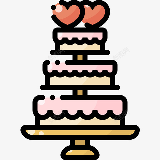 线性婚礼彩色婚礼蛋糕图标svg_新图网 https://ixintu.com 婚礼 彩色 线性 蛋糕