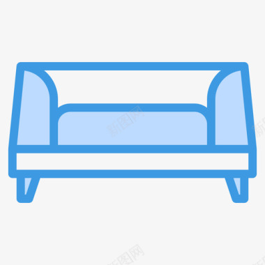 沙发家具144蓝色图标图标
