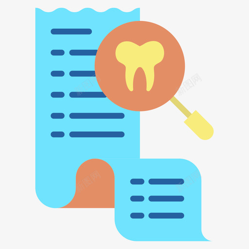 发票牙科41扁平图标svg_新图网 https://ixintu.com 发票 扁平 牙科