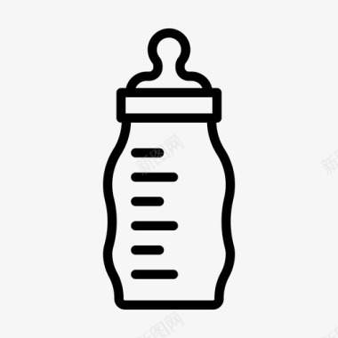 奶瓶婴儿淋浴27线性图标图标