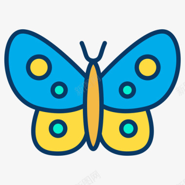 蝴蝶昆虫35线形颜色图标图标