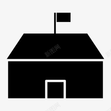 学校建筑公司图标图标