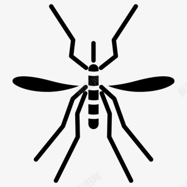 蚊子昆虫33固体图标图标
