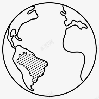 巴西国家地理位置图标图标