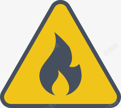 火灾警告标志5平坦图标图标