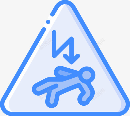 触电警告标志1蓝色图标svg_新图网 https://ixintu.com 标志 蓝色 触电 警告